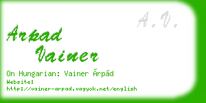arpad vainer business card