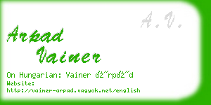 arpad vainer business card